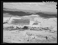 Building a new copper smelter at Morenci, Arizona by Russell Lee
