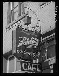 Sign above cafe and beer parlor. Silverton, Colorado by Russell Lee