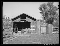 Barn of Perry Warner, small farmer in Tehama County, California by Russell Lee