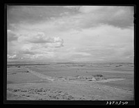 View of the Owyhee River Valley,  part of the Vale-Owyhee irrigation project. Malheur County, Oregon by Russell Lee