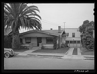 Houses at 3677 Jackdaw Street. Rent has been increased from twenty-eight dollars per month to fifty dollars for house in front and twelve to thirty-five dollars for house in rear. San Diego, California by Russell Lee