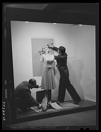 [Untitled photo, possibly related to: Class in window display at the San Diego Vocational School. San Diego, California] by Russell Lee
