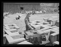 [Untitled photo, possibly related to: Making irrigation title. Canyon County, Idaho. Practically all agriculture depends upon irrigation in this county] by Russell Lee