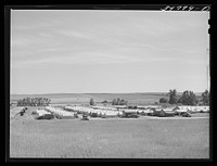 [Untitled photo, possibly related to: FSA (Farm Security Administration) migratory farm labor camp mobile unit. Athena, Oregon] by Russell Lee