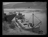 [Untitled photo, possibly related to: Barge which will carry bulk wheat from Port Kelly to Portland. Walla Walla, Washington] by Russell Lee