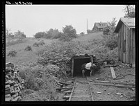 Mine workings on farm of Mr. Merritt Bundy, a member of the Tri-County Farmers Co-op Market at Du Bois, Pennsylvania. His farm is about five miles from Penfield, Pennsylvania. Sourced from the Library of Congress.