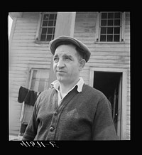 Mr. D'Annunzio, Italian farmer who has been living on submarginal area of Rumsey Hill for a year. He was an unemployed auto mechanic in the city. Near Erin, New York. Sourced from the Library of Congress.