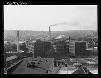 Factory and mills in the industrial city of Waterbury, Connecticut. Sourced from the Library of Congress.