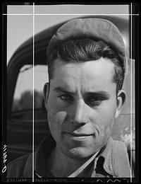 French-Canadian potato picker at the Woodman Potato Company farm eleven miles north of Caribou, Maine. Sourced from the Library of Congress.