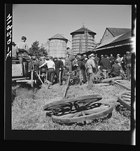 Auction sale on the farm of Mr. Anthony Yacek. Derby, Connecticut. Sourced from the Library of Congress.