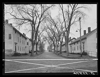Old company houses on Railroad Avenue in Occum, Connecticut. Sourced from the Library of Congress.