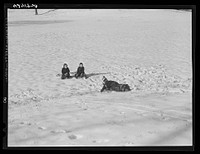 Children sledding. Ledyard, Connecticut. Sourced from the Library of Congress.