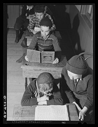 Children studying in a Hebrew school in Colchester, Connecticut. Sourced from the Library of Congress.