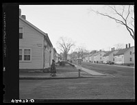 Company houses in Taftville, Connecticut, the "Penomah Mills." A company making rayon and other textile products is the mainstay of the town. Sourced from the Library of Congress.