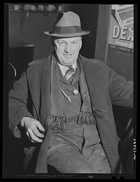 Portrait of Mr. Fred Abbey. He commutes from Portland and works at Bath Iron Works, Maine. Sourced from the Library of Congress.