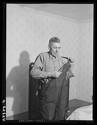 Mr. Anthony Forgetta, Italian vegetable farmer, Andover, Massachusetts. Mr. Forgetta runs a small farm and in the winter he and an older daughter work at a mill in Lawrence. Sourced from the Library of Congress.