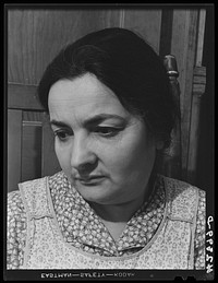 Mrs. Anthony Forgetta, Italian. Her husband and daughter work at the mill nearby all thru the winter (when they can) and during the summer everyone works on the small vegetable farm they run in Andover, Massachusetts. Sourced from the Library of Congress.