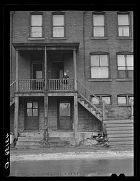 Houses in slum area in Pittsburgh, Pennsylvania. Sourced from the Library of Congress.