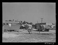 Migratory workers' trailer camp near Fort Bragg, North Carolina. Sourced from the Library of Congress.