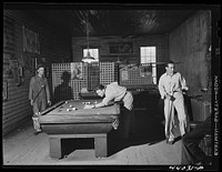 [Untitled photo, possibly related to: Franklin, Heard County, Georgia. A game of pool in the general store]. Sourced from the Library of Congress.