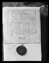 [Untitled photo, possibly related to: An early deed to some land bought in Greene County, Georgia]. Sourced from the Library of Congress.