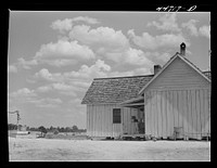 FSA (Farm Security Administration) borrower's house which has been creosoted. On the Jackson farm near White Plains, Greene County, Georgia. Sourced from the Library of Congress.