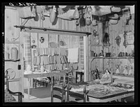 Interior of the Virginia crafts co-op on U. S. Highway No. 1, twenty miles north of Fredericksburg, Virginia. Sourced from the Library of Congress.