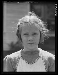 One of the children of Warren Franklin, FSA (Farm Security Administration) client near Guilford, Vermont. Sourced from the Library of Congress.