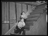 [Untitled photo, possibly related to: Two of the children of Warren Franklin, FSA (Farm Security Administration) client of Guilford, Vermont]. Sourced from the Library of Congress.