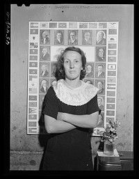 [Untitled photo, possibly related to: Mrs. Horatio Weaver, wife of a FSA (Farm Security Administration) dairy farmer in the town of Tinmouth, Vermont]. Sourced from the Library of Congress.