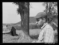 Mr. Horatio Weaver, FSA (Farm Security Administration) dairy farmer in Tinmouth, Vermont. Sourced from the Library of Congress.