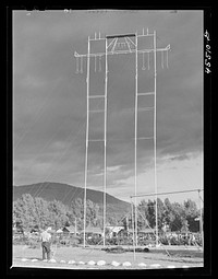 [Untitled photo, possibly related to: Trapeze artists at the Rutland Fair, Vermont]. Sourced from the Library of Congress.