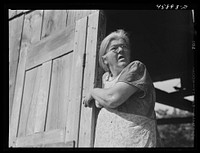 [Untitled photo, possibly related to: Franklin County, Vermont. A farm woman who, with her family, lives in a barn]. Sourced from the Library of Congress.