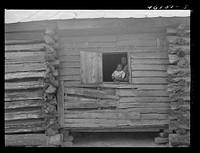 Woodville, Greene County, Georgia. Section of a house built in the 1830s by the grandfather of Mr. Wade Durham, of Woodville. The house is now occupied by a  family. Sourced from the Library of Congress.