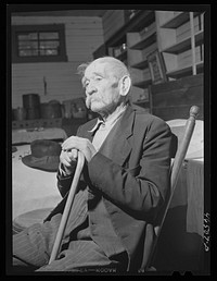 Mr. Bob Mullins, old age pensioner in Penfield, Greene County, Georgia. Sourced from the Library of Congress.