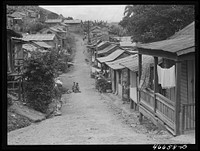 Barranquitas, Puerto Rico. A street in the slum area. Sourced from the Library of Congress.