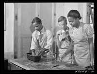 Christiansted, Saint Croix Island, Virgin Islands. Science class at the Chrisitansted high school. Sourced from the Library of Congress.
