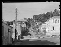 Charlotte Amalie, Saint Thomas Island, Virgin Islands. Open sewer on a hillside. Sourced from the Library of Congress.