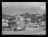 Charlotte Amalie, Saint Thomas Island, Virgin Islands. Houses near the marketplace. Sourced from the Library of Congress.