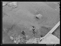 San Sebastian, Puerto Rico (vicinity). Children playing in a contaminated river. Sourced from the Library of Congress.