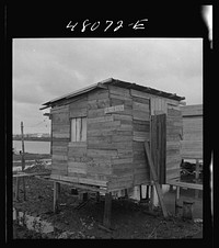 San Juan, Puerto Rico. House for sale in the slum known as "El Fangitto". Sourced from the Library of Congress.