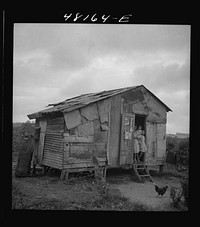 Santurce, Puerto Rico (vicinity). A house on the property which FSA (Farm Security Administration) is buying for a land and utility housing project. Sourced from the Library of Congress.