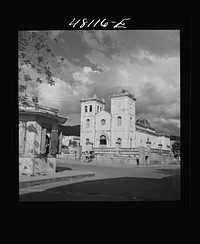 [Untitled photo, possibly related to: San Sebastian, Puerto Rico. The plaza and cathedral]. Sourced from the Library of Congress.
