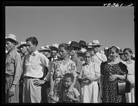 Manati (vicinity), Puerto Rico. FSA (Farm Security Administration) borrowers and their families at a meeting to discuss the distribution of land for tenant purchase farms. Sourced from the Library of Congress.