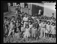 Aibonito, Puerto Rico. Children outside a school. Sourced from the Library of Congress.