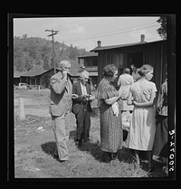 Sunday school picnic brought into abandoned mining town of Jere, West Virginia by neighboring parishoners. See 30036-M3. Sourced from the Library of Congress.