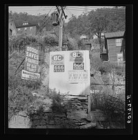 Signboard advertisements in Welch, West Virginia. Sourced from the Library of Congress.