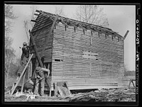 Barn being remodeled on farm of rehabilitation client near Raleigh, North Carolina. Sourced from the Library of Congress.