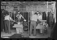 [Untitled photo, possibly related to: Pressers of work on women's coats in the cooperative garment factory at Jersey Homesteads, Hightstown, New Jersey] by Russell Lee