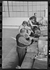 Hat makers at the cooperative garment factory, Hightstown, New Jersey by Russell Lee